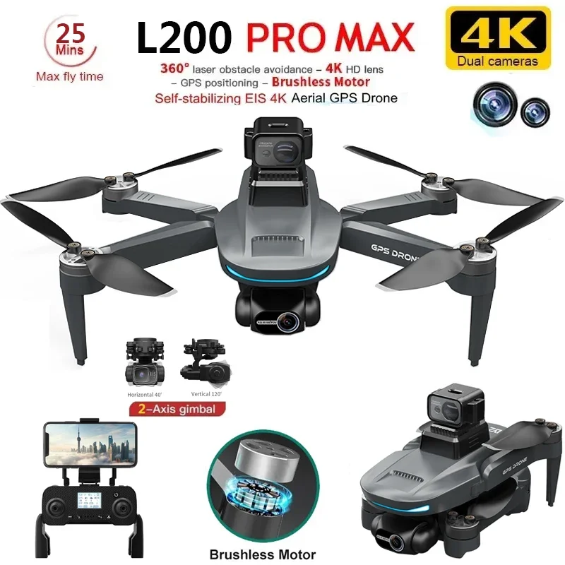 L200 PRO MAX Drone 4K 2-Axis P - Drone Gimbal Brushless บทวิจารณ์และราคา