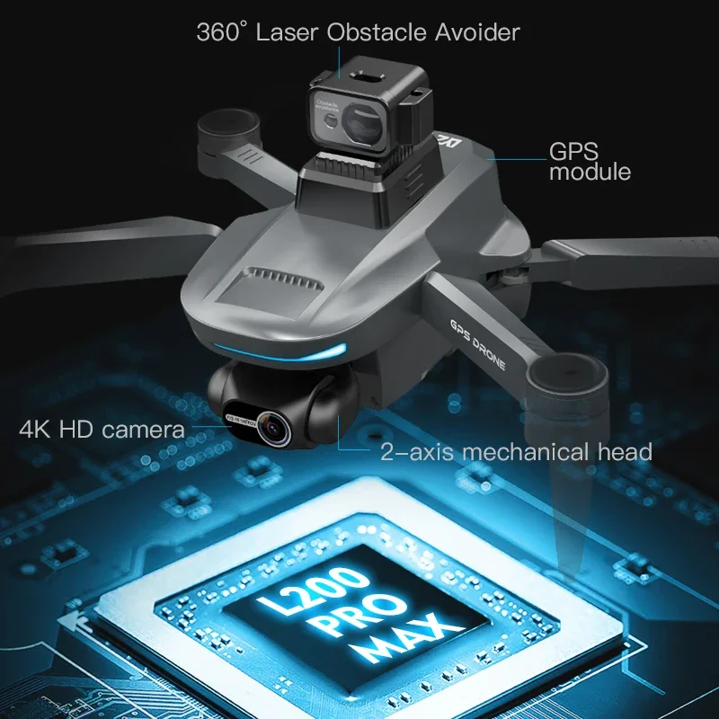 L200 PRO MAX Drone 4K 2-Axis P - Drone Gimbal Brushless บทวิจารณ์และราคา