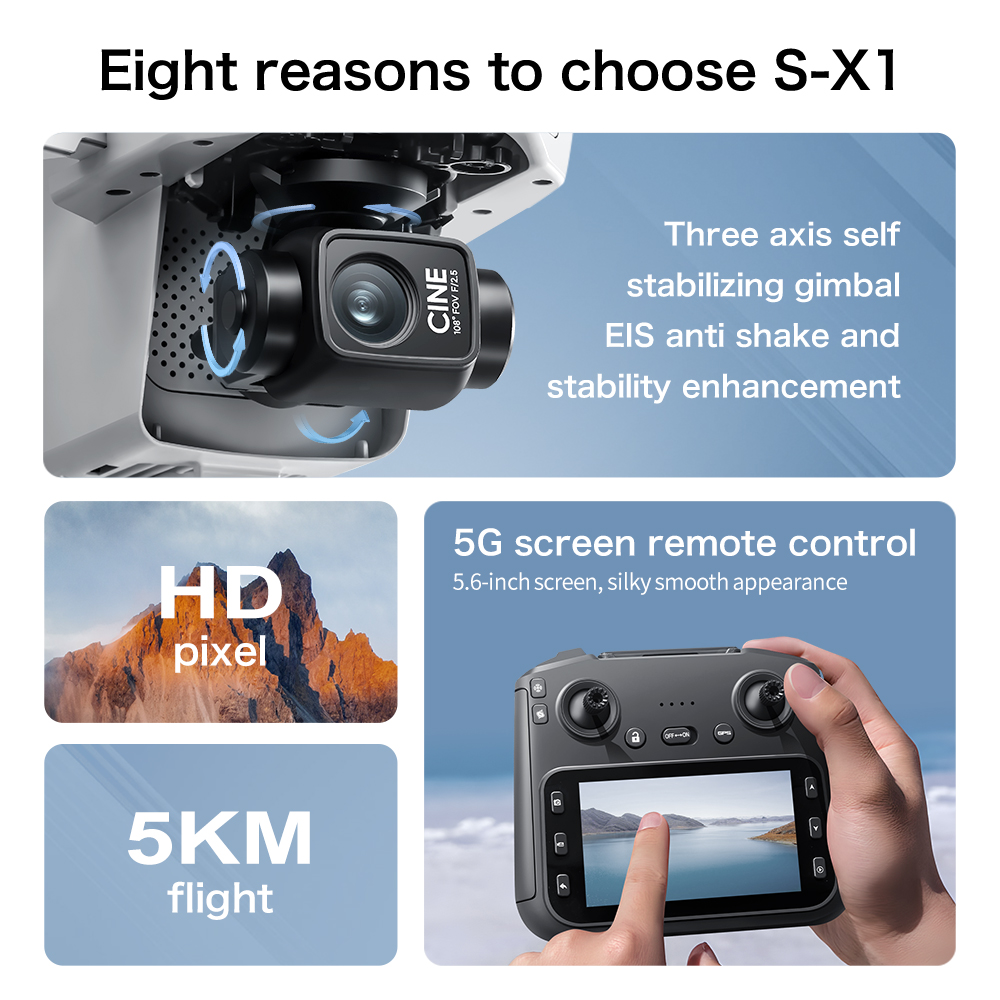 S-X1 MAX GPS Drone with 3-Axis - Drone Gimbal 3 Axis บทวิจารณ์และราคา