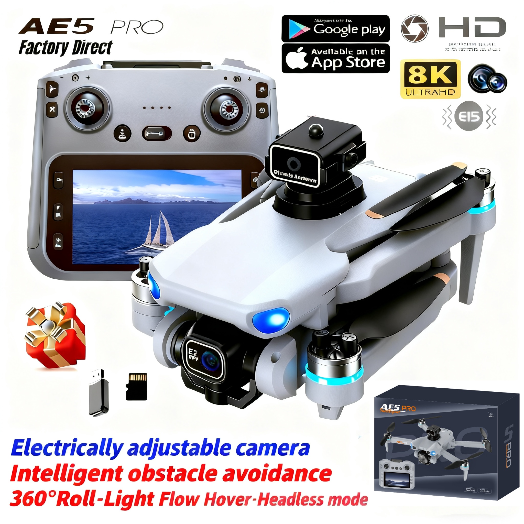 2026 New AE5 Pro Drone 8K HD 4 - Drone Gimbal 2 Axis บทวิจารณ์และราคา