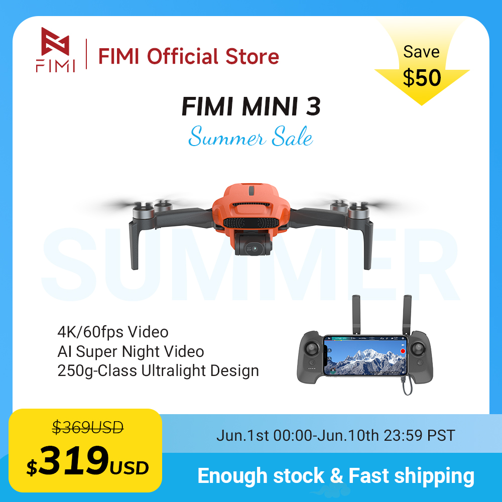 FIMI MINI 3 Camere drone 4K 60 - Drone Gimbal 3 Axis บทวิจารณ์และราคา