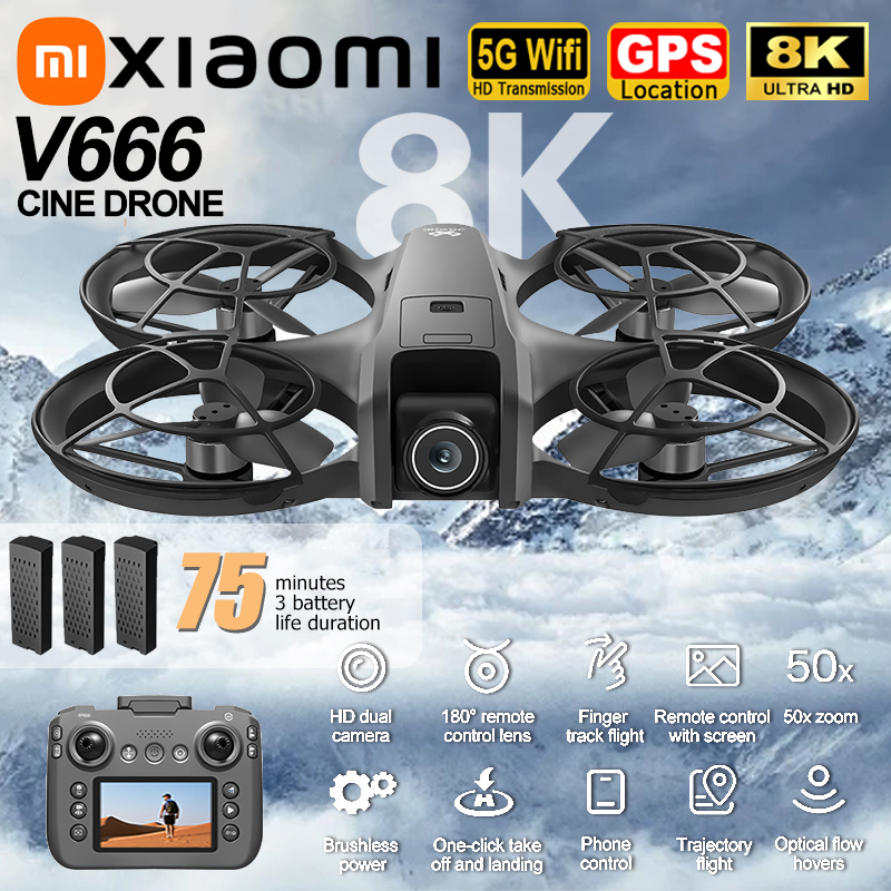 Xiaomi V666 Drone 8K Aerial HD - Drone Gimbal 3 Axis บทวิจารณ์และราคา